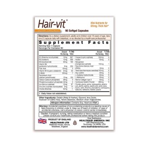 مکمل ضد ریزش مو هیرویت 90 عددی کاملا وارداتی ساخت انگلیس hair-vit health aid