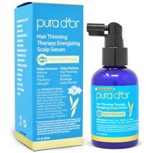 سرم انرژی بخش پوست سر و درمان نازک شدن مو برند purador ساخت آمریکا حجم ۱۲۰ میل PURA D'OR Scalp Therapy Energizing Scalp Serum Revitalizer (4oz) with Argan Oil, Biotin, Caffeine, Stem Cell, Catalase & DHT Blockers, All Hair Types, Men & Women