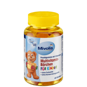 مولتی ویتامین پاستیلی کودکان برند میوولیس ساخت آلمان 60 عددی  Multivitamin-Bärchen für Kinder, Fruchtgummis, 60 St., 120 g