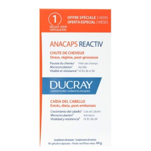 کپسول تقویت و رشد مو دوکری آناکپس ری اکتیو  ducray anacaps reactiv  90 عددی