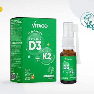 اسپری مکمل  D3 + K2 برند ویتاگو  VITAGO PROVITAMIN D3 (1000 IU) مخصوص کودکان و بزرگسالان 20 میل