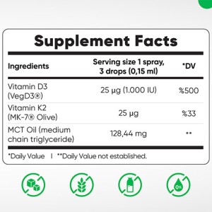 اسپری مکمل  D3 + K2 برند ویتاگو  VITAGO PROVITAMIN D3 (1000 IU) مخصوص کودکان و بزرگسالان 20 میل