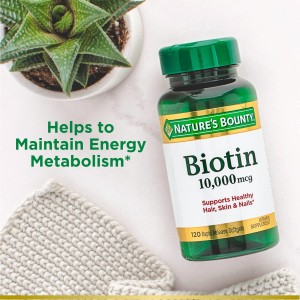 مکمل بیوتین نیچرز بونتی 120 عدد سافت ژل 10000 میکرو گرم Nature&#39;s Bounty Biotin