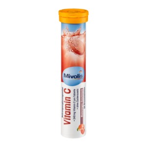 قرص جوشان ویتامین C سی برند mivolis ساخت آلمان 20 عددی