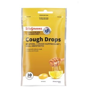 آبنبات ضد سرفه لیمو عسل برند والگرین  30 عددی ساخت آمریکا