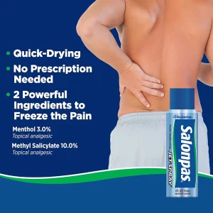 اسپری ضد درد برند salonpas حجم 118 میل ساخت ژاپن Salonpas Pain Relieving Jet Spray, 4 Fl Oz