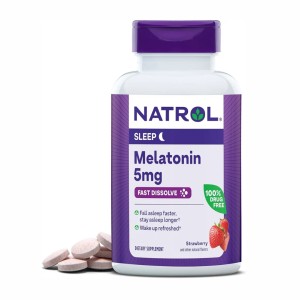 مکمل خواب ملاتونین ۵ میلی گرم ناترول غیر دارویی 250 عددی ساخت آمریکا NATROL MELATONIN, 5 MG (FAST DISSOLVE) 250 TABLETS
