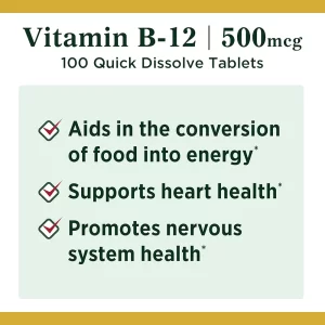 مکمل B12 برند نیچربونتی 100 عددی ساخت آمریکا Nature&#39;s Bounty Vitamin B12 500 mcg