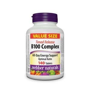 مکمل کمپلکس B100 برند وبرنچرال  140 عددی ساخت  کانادا  Complexe B100 webber naturals