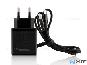 شارژر دیواری 22.5 وات و کابل شارژ تایپ سی فست مک دودو Mcdodo VOOC Travel Charger Set 22.5W 5A CH-580