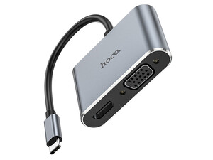 مبدل تایپ سی به اچ دی ام آی و وی جی آی هوکو Hoco Converter HB29 Easy-lead Type-C to HDMI + VGA