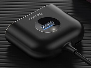 هاب یو اس بی بیسوس BASEUS SQUARE ROUND 4 in 1 USB HUB Adapter