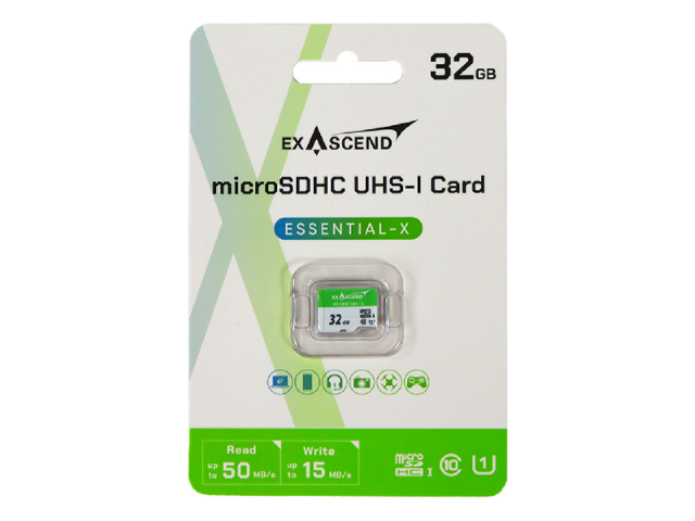 کارت حافظه MicroSDHC اگزاسند مدل ExAscend Essential-X UHS-I U1 V10 ظرفیت 32 گیگابایت