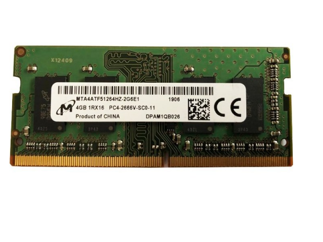 رم لپ تاپ DDR4 تک کاناله 2666 مگاهرتز CL19 میکرون مدل PC4 ظرفیت 4 گیگابایت