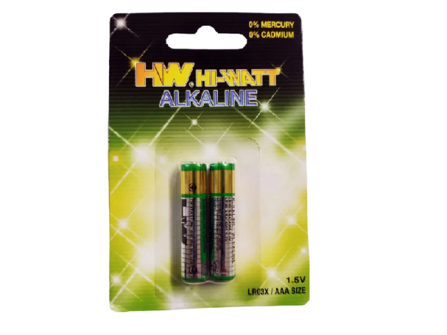 باتری نیم قلمی آلکالاین مدل HI-WATT بسته 2 عددی