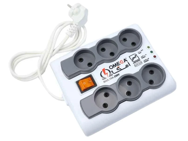 محافظ ولتاژ امگا مدل 6 خانه( 5 متری )