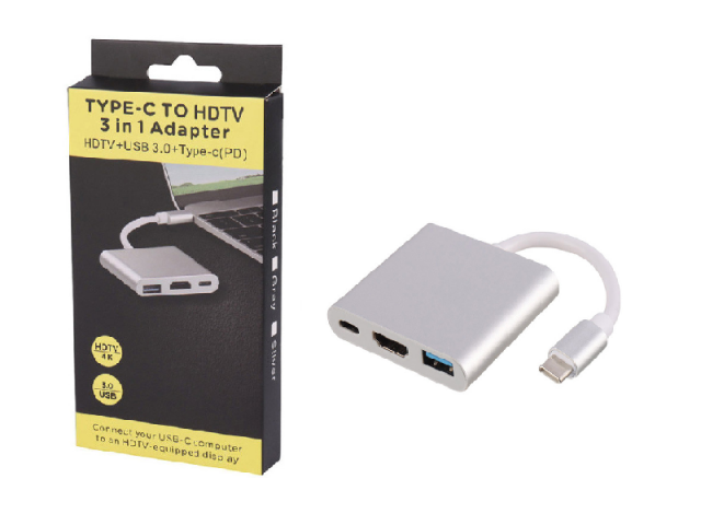 تبدیل Type-C To HDMI/USB3.0/Type-C PD