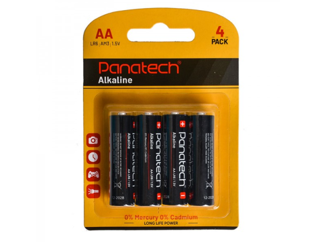 باتری قلمی پاناتک (Panatech) مدل Alkaline LR6 AA (کارتی 4 تایی)