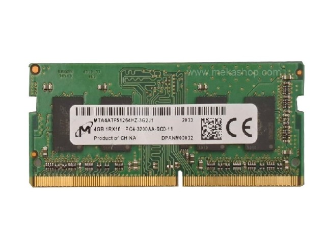 رم لپ تاپ میکرون 4GB مدل DDR4 باس 3200MHZ تایمینگ CL11 کارکرده