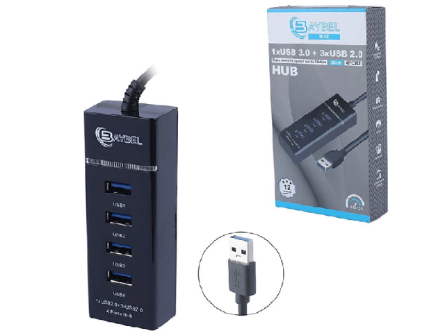 هاب 4 پورت USB 3.0 بایبل H-92