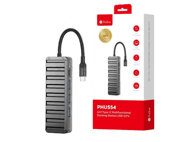 هاب تایپ سی پرووان مدل PROONE PHU554 TYPE-C نقره ای