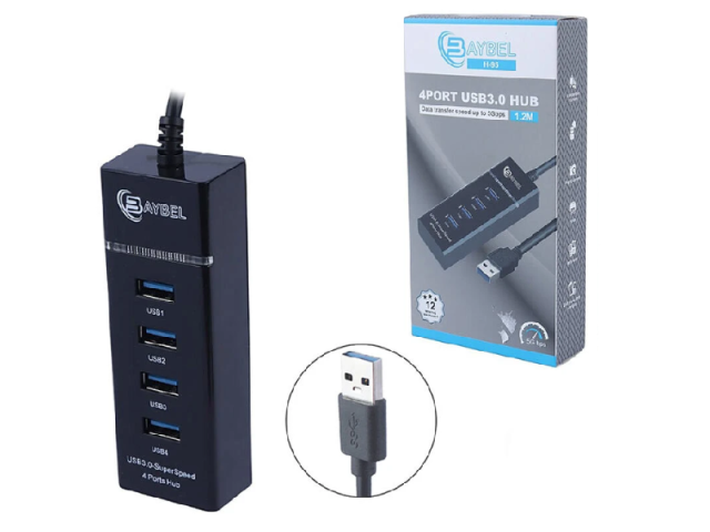 هاب 4 پورت USB3.0 بایبل H-95