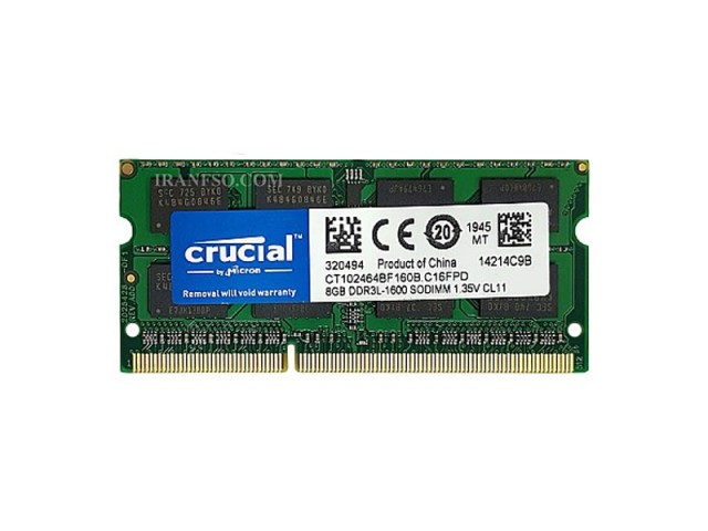 رم لپ تاپ کروشیال مدل DDR3L 1600MHz ظرفیت 8 گیگابایت