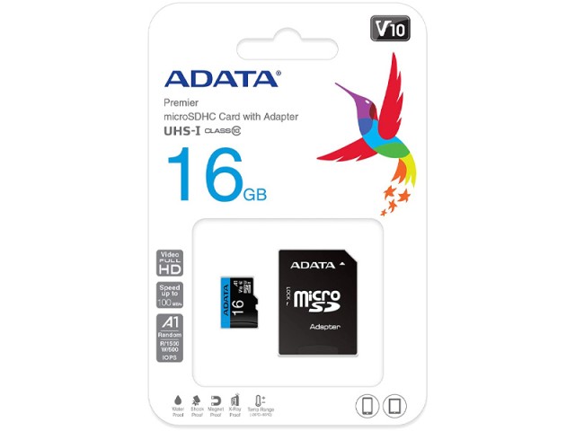 کارت حافظه ای دیتا مدل ADATA Premier microSDHC Card UHS-I Class 10 A1 V10 16GB