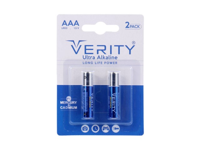 باتری دوتایی نیم قلمی Verity Ultra Alkaline LR03 1.5V AAA