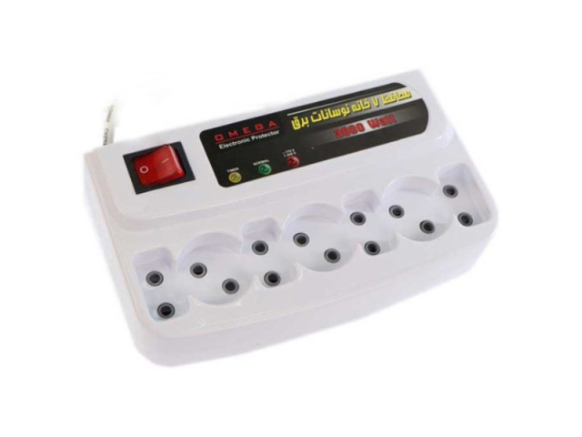 امگا محافظ برق و رابط 7 خانه کلیددار امگا با کابل 3 متری | Omega Computer Surge Protector 3M