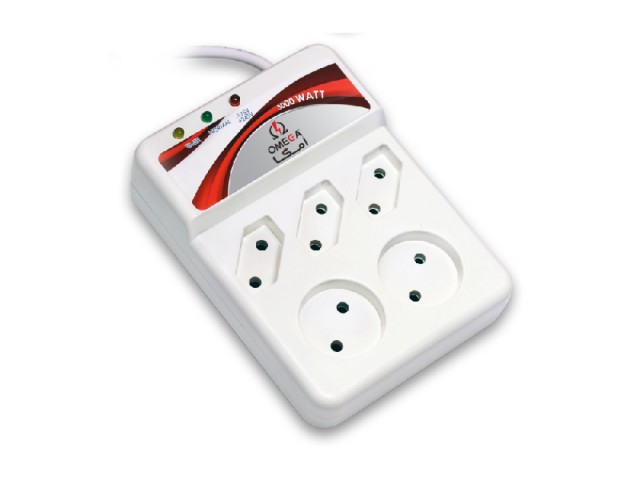 محافظ برق تلویزیون و یخچال فریزر ۵ خانه امگا با کابل ۱/۳ متری Omega Computer Surge Protector 1.3M