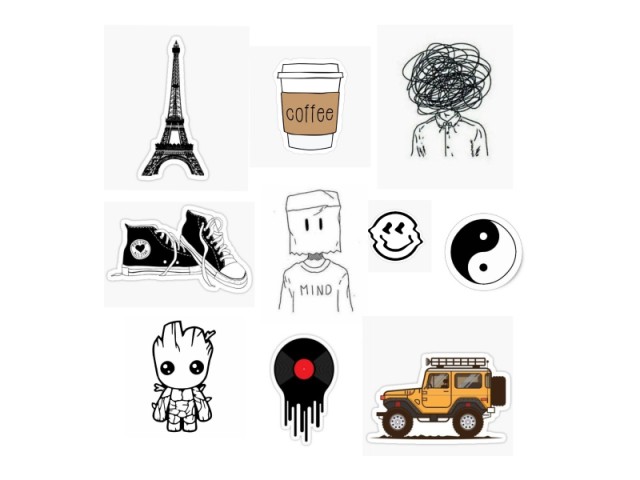 استیکر لپ تاپ مجموعه 10 عددی