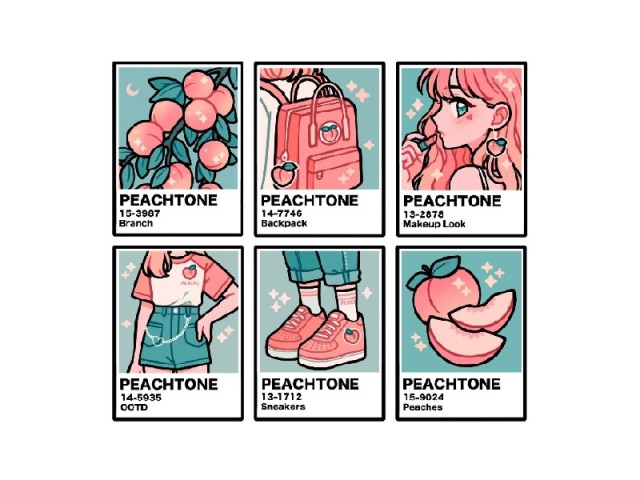 استیکر لپ تاپ کالامیکس مدل انیمه پنتون طرح Peachtone Anime مجموعه 6 عددی