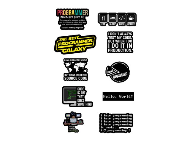 استیکر لپ تاپ طرح برنامه نویسی مجموعه 10 عددی
