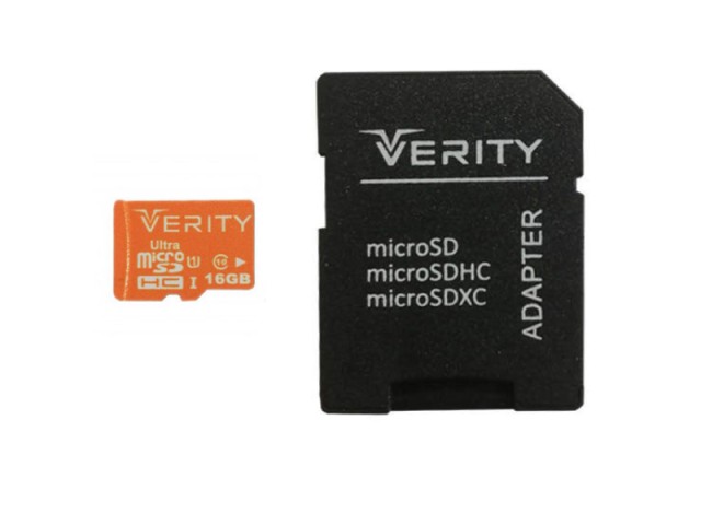 کارت حافظه micro SDHC وریتی مدل high speed کلاس 10 استاندارد UHS-IU1 سرعت 95MBps ظرفیت 16 گیگابایت به همراه آداپتور SD