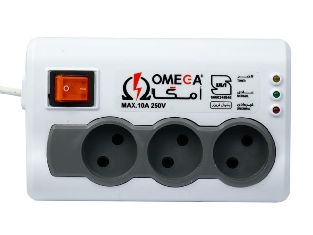 محافظ برق یخچال فریزر ۳ خانه امگا P3100 با کابل ۱/۵ متری