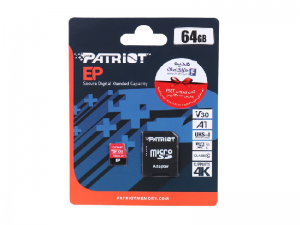 رم میکرو 64 گیگ پاتریوت Patriot EP A1 V30 U3 C10 90MB/s + خشاب