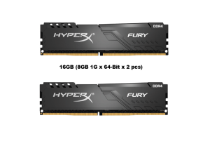 رم کامپیوتر هایپرایکس مدل FURY ظرفیت ۱۶ گیگابایت (8GB 1G x 64-Bit x 2 pcs)فرکانس ۲۶۶۶ مگاهرتز  CL16