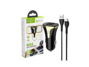 شارژر فندکی هوکو مدل Z31 به همراه کابل تبدیل microUSB