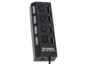 هاب 4 پورت USB 2.0 پورتز مدل HI-SPEED ا Ports HI-SPEED 4 Port USB 2.0 Hub