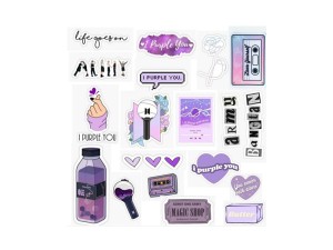 استیکر لپ تاپ طرح bts مجموعه 19 عددی