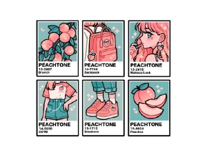 استیکر لپ تاپ کالامیکس مدل انیمه پنتون طرح Peachtone Anime مجموعه 6 عددی