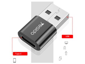 تبدیل تایپ سی به USB یسیدو مدل Yesido GS09 ا Yesido Type-C To USB Dongle GS09