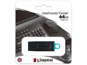 فلش مموری USB 3.2 کینگستون مدل KINGSTON EXODIA ظرفیت 64 گیگابایت