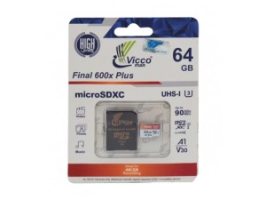 مموری میکرو 64GB ویکو Vicco مدل A1-V30 All in one کلاس 10 استاندارد UHS-I U3 با رم ریدر