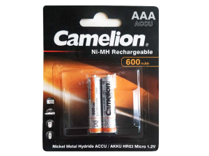 باتری نیم قلمی شارژی کملیون مدل ACCU 600mAh بسته 2 عددی