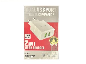 آداپتور شارژر 2پورت بهمراه کابل میکرو Atonix Dk-694