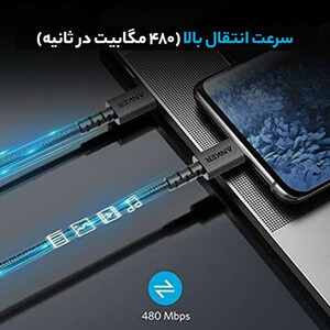 کابل USB-C انکر  مدل A8033 Powerline Select  طول 1.8 متر