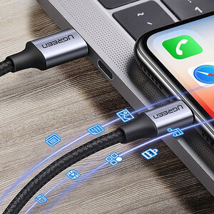 کابل تبدیل usb-c به لایتنینگ یوگرین مدل US304 طول 1 متر