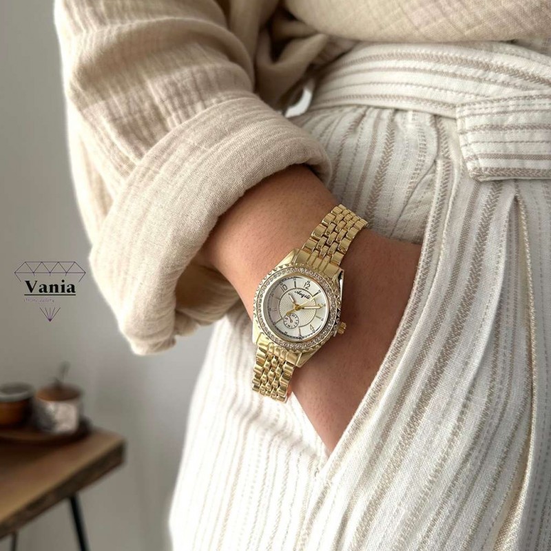 ساعت بلانکا طلایی دور نگین کدAs1018